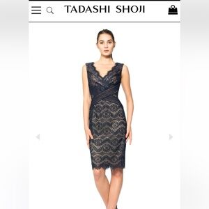 Tadishi Shoji Navy Blue Lace Dress Women’s Size 4